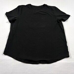 Lululemon Love Crew T-Shirt Cotton Soft Womens Black Athletic Sz 10 Oversized